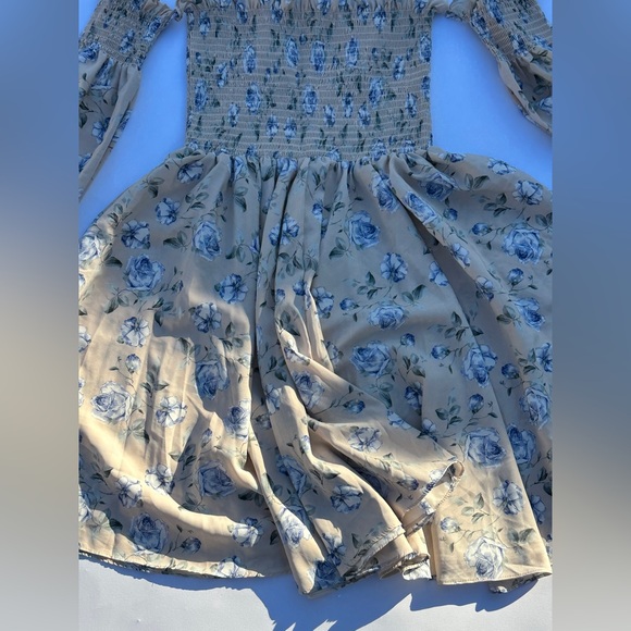 Storets puffy sleeve mini summer floral dress size s/m - Picture 7 of 10